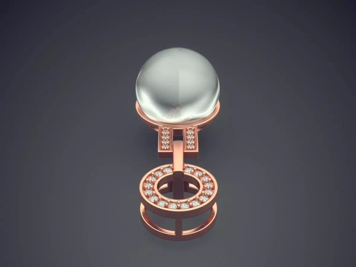Pendant With Pearl CAD-6472 3D print model_2