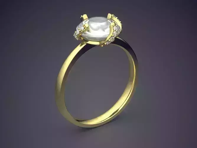 Ring With Diamond CAD-6469 3D print model