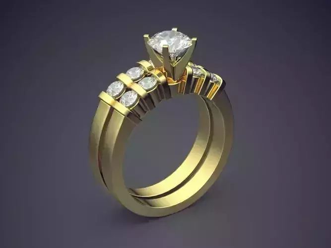 Ring With Diamonds CAD-6464 3D print model