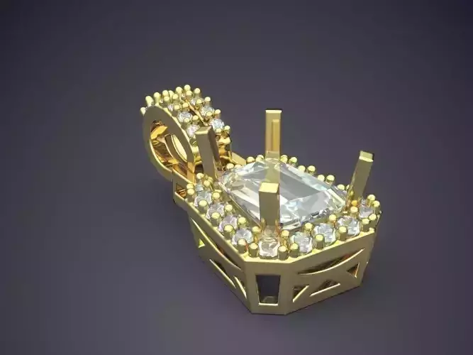 Pendant With Diamonds CAD-6463 3D print model