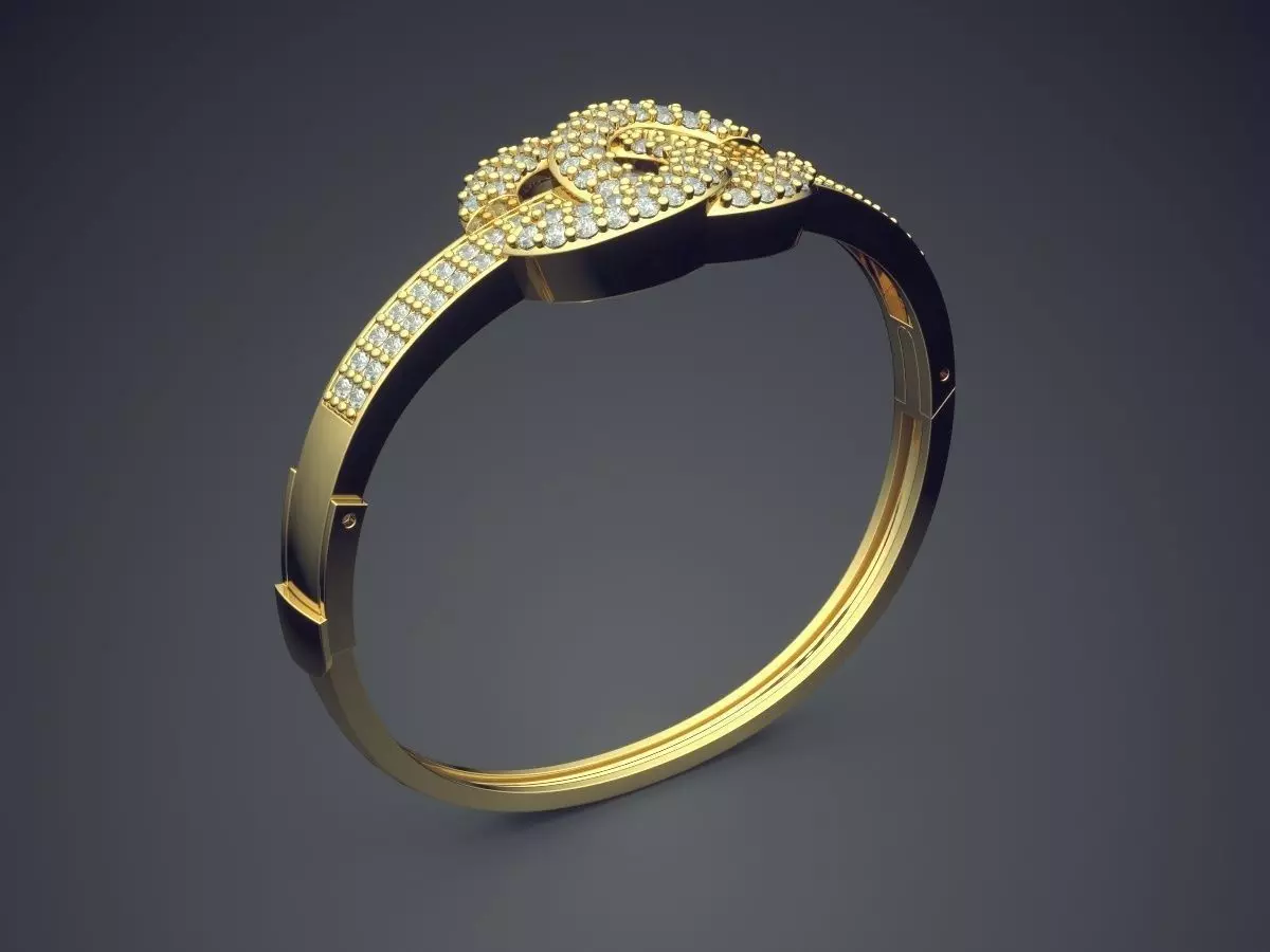 Thin Ring With Tiny Diamonds CAD-6460 3D print model_0