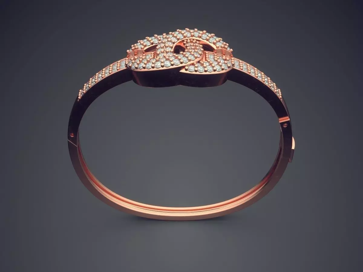 Thin Ring With Tiny Diamonds CAD-6460 3D print model_2