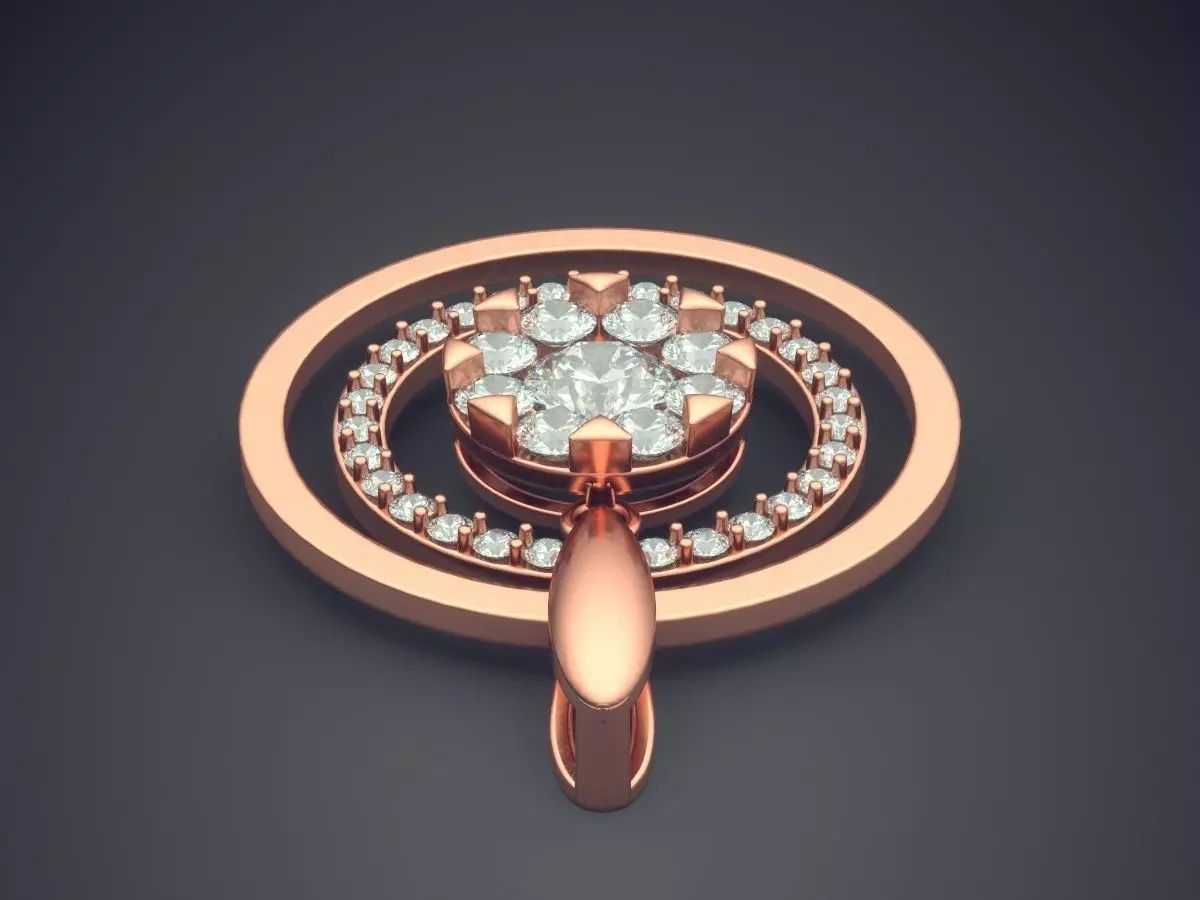 Pendant With Diamonds CAD-6452 3D print model_2