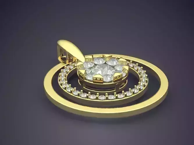 Pendant With Diamonds CAD-6452 3D print model