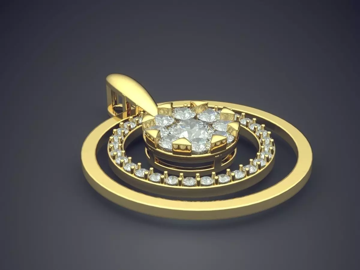 Pendant With Diamonds CAD-6452 3D print model_0