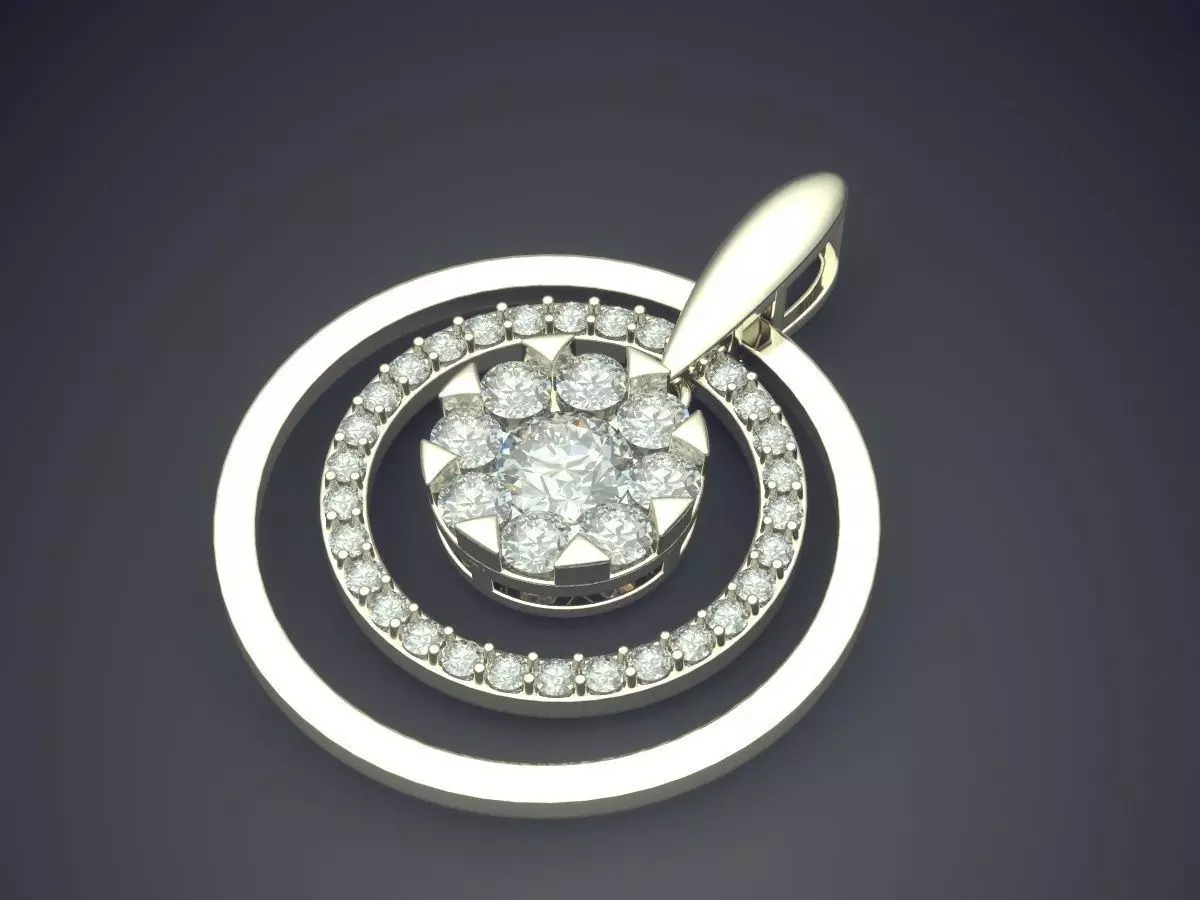 Pendant With Diamonds CAD-6452 3D print model_1