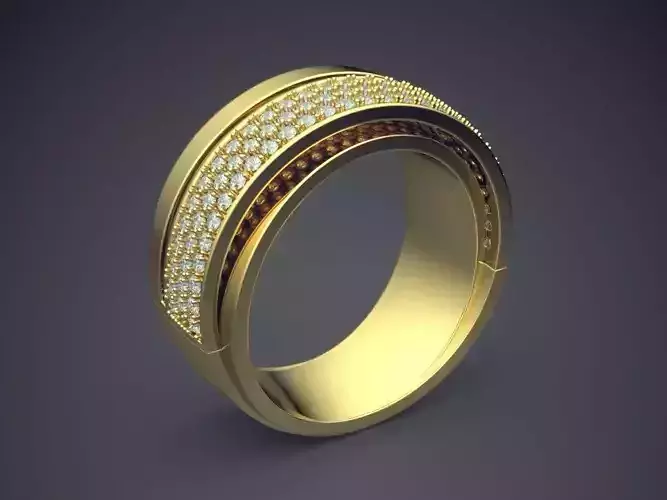 Ring With Tiny Diamonds CAD-6449 3D print model