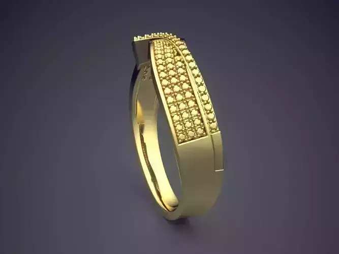 Curved Detailed Ring CAD-6438