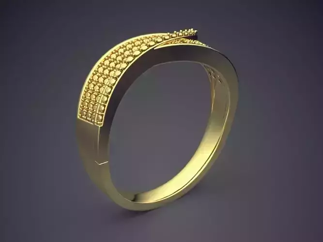 Curved Detailed Ring CAD-6438 3D print model