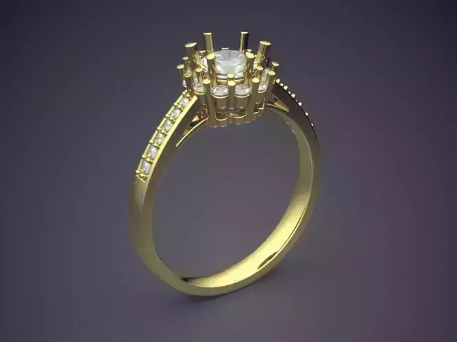 Engagement Ring With Diamonds CAD-6436