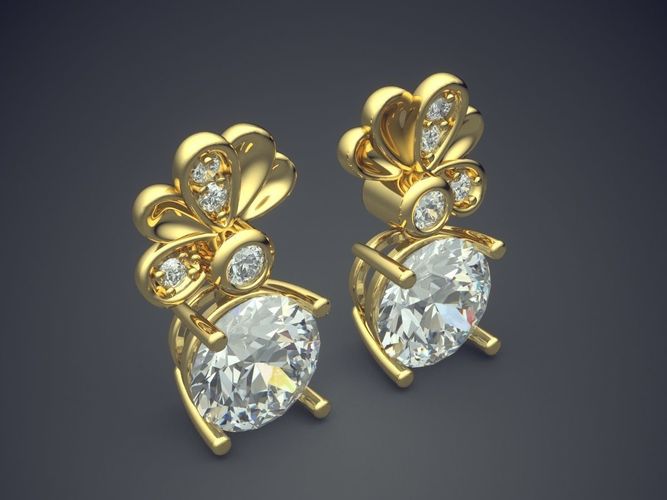 Earrings With Diamonds CAD-6433 3D print model