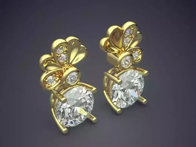 Earrings With Diamonds CAD-6433 3D print model