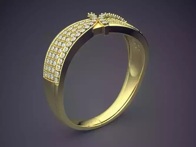 Ring With Diamonds CAD-6431 3D print model