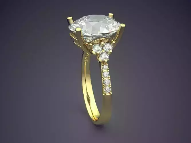Ring With Diamonds CAD-6427