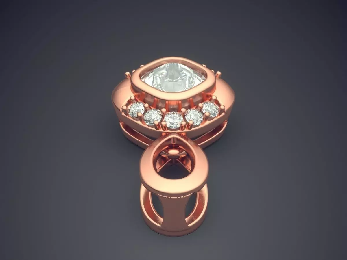 Pendant With Diamonds CAD-6424 3D print model_2