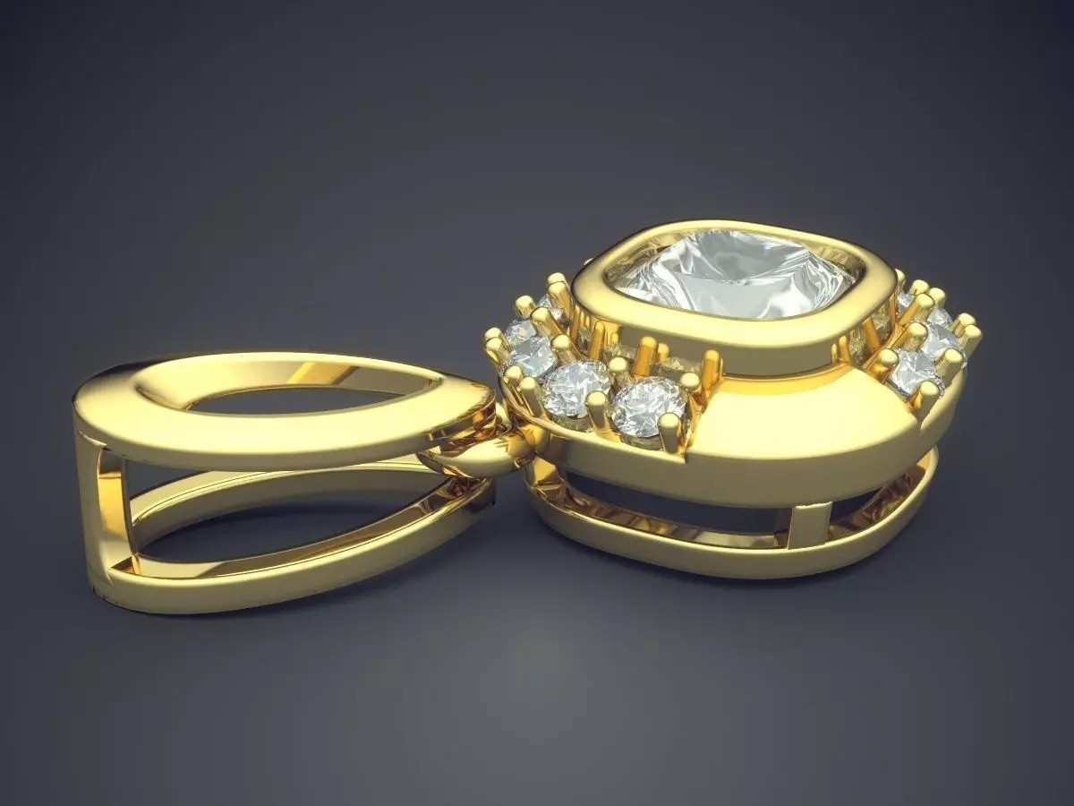 Pendant With Diamonds CAD-6424 3D print model_3