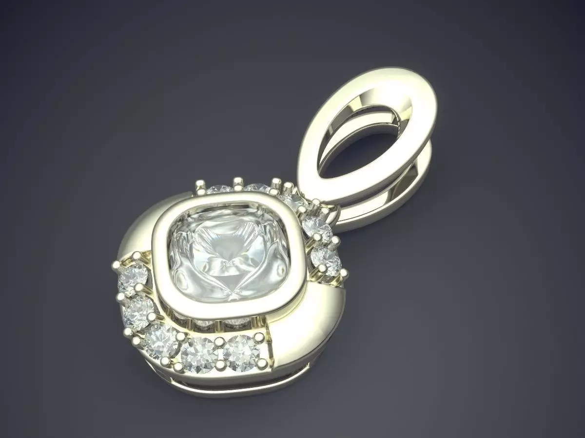 Pendant With Diamonds CAD-6424 3D print model_1