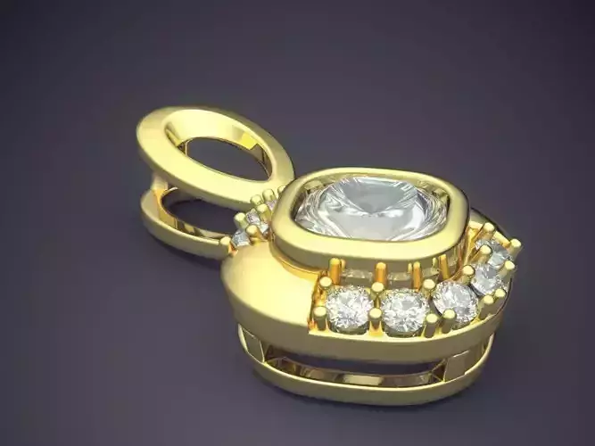 Pendant With Diamonds CAD-6424 3D print model