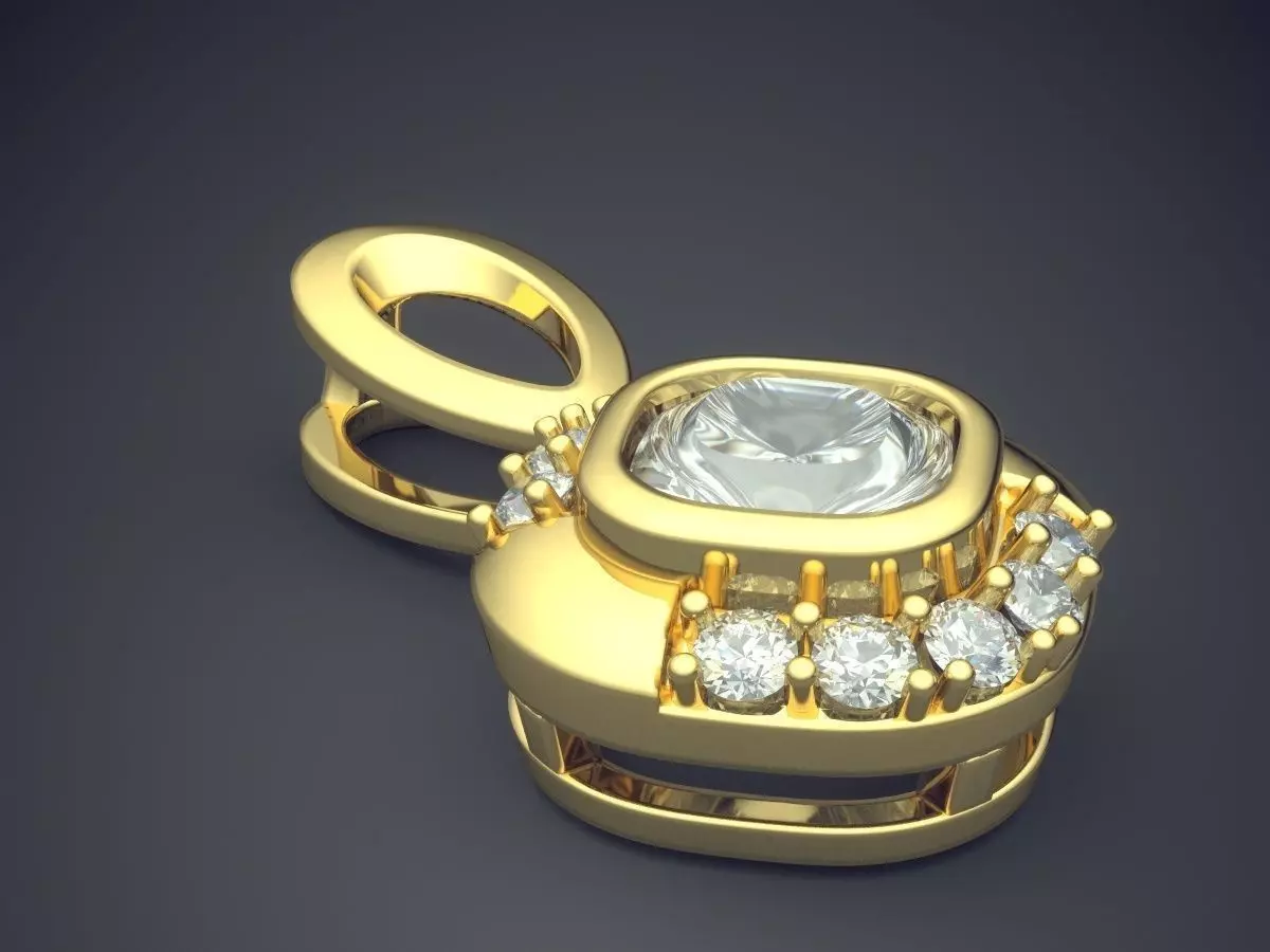 Pendant With Diamonds CAD-6424 3D print model_0
