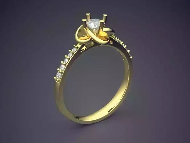 Engagement Ring With Diamonds CAD-6423