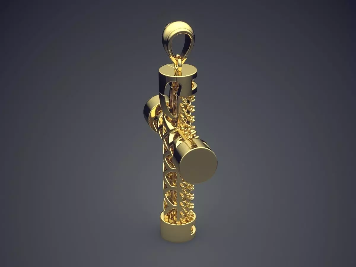 Cross Shape Pendant CAD-6421 3D print model_3