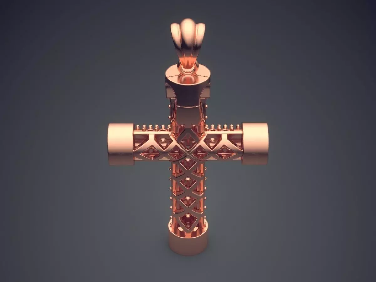 Cross Shape Pendant CAD-6421 3D print model_2