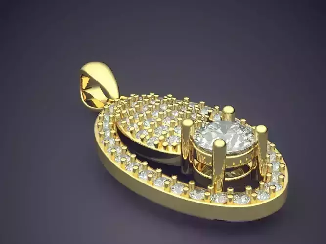 Pendant With Diamonds CAD-6413 3D print model