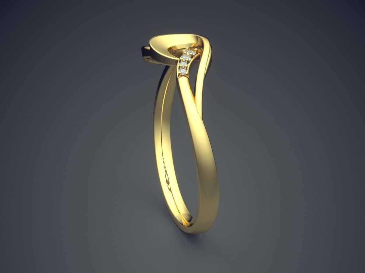 Curved Ring CAD-6403 3D print model_3