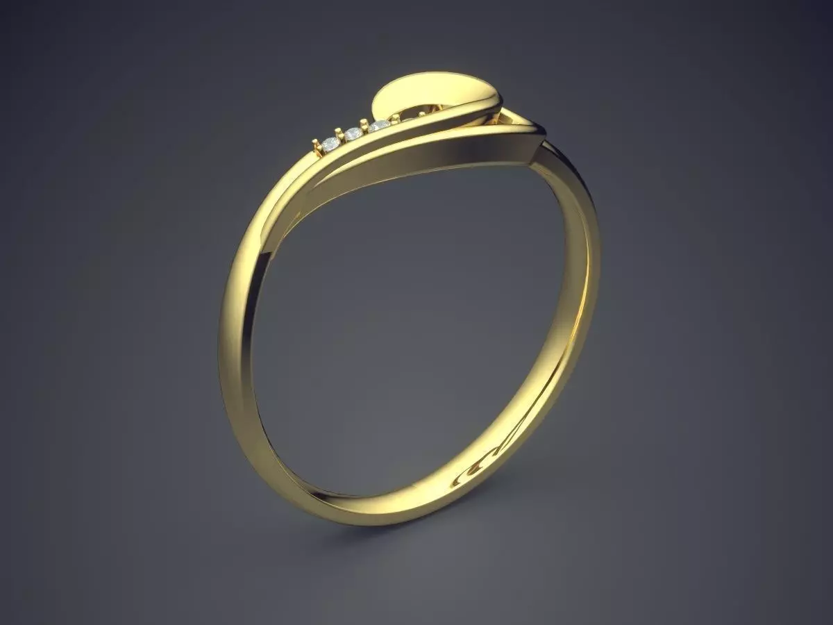 Curved Ring CAD-6403 3D print model_0
