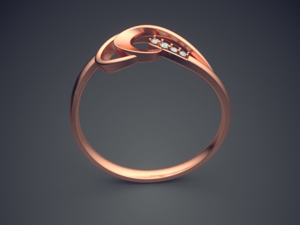 Curved Ring CAD-6403 3D print model_2