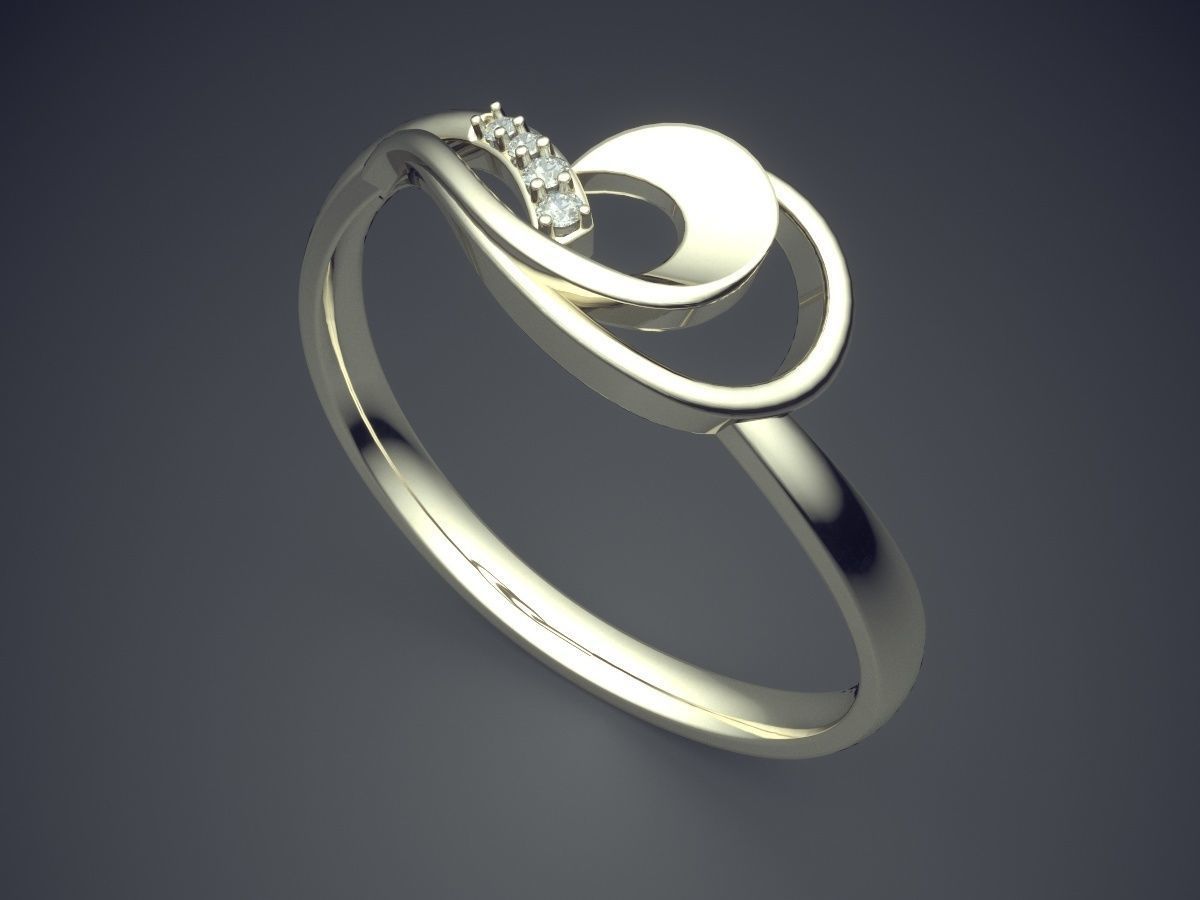 Curved Ring CAD-6403 3D print model_1