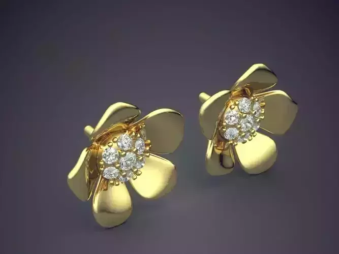 Flower Shape Earrings CAD-6402