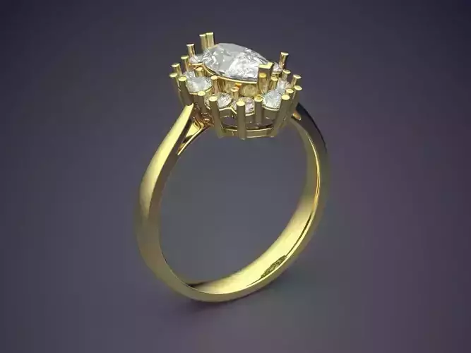 Ring With Diamonds CAD-6401 3D print model