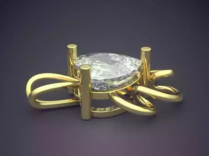 Pendant With Heart Shape Diamonds CAD-6397