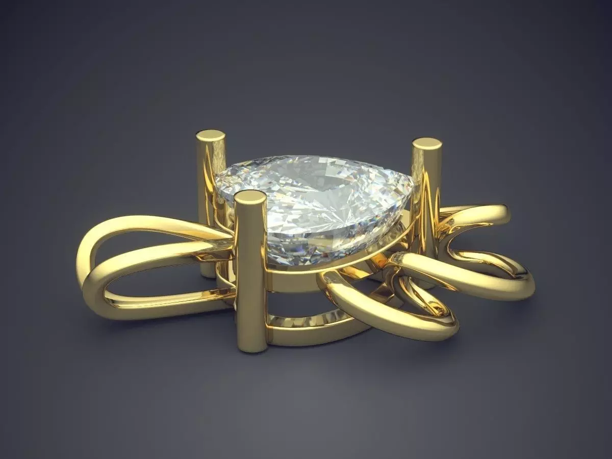 Pendant With Heart Shape Diamonds CAD-6397 3D print model_3