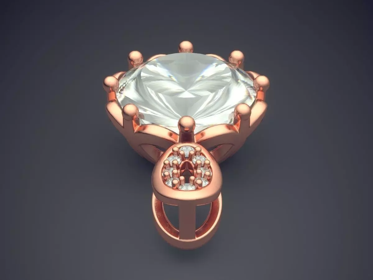 Pendant With Diamonds CAD-6391 3D print model_2