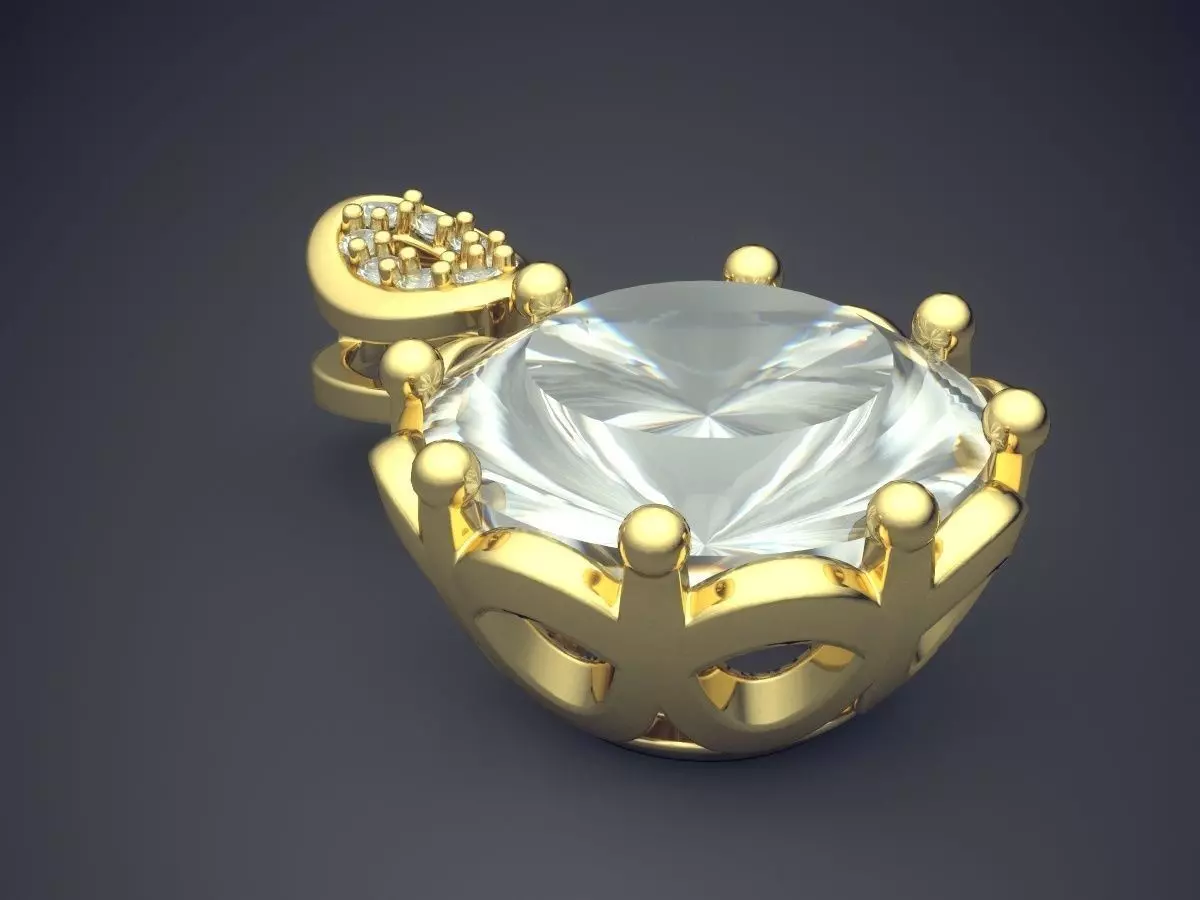 Pendant With Diamonds CAD-6391 3D print model_0