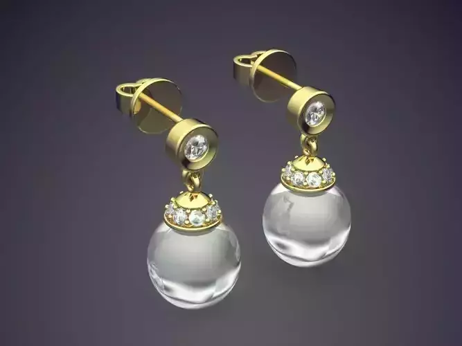Earrings With Pearl CAD-6389