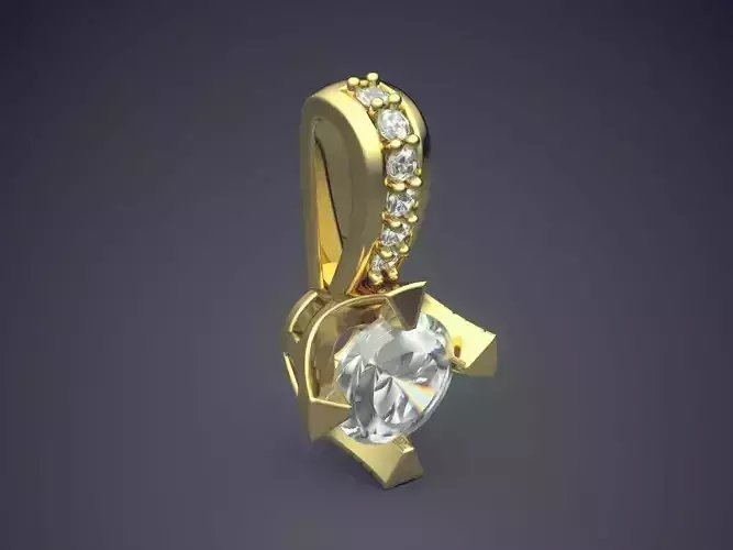 Pendant With Diamonds CAD-6386 3D print model