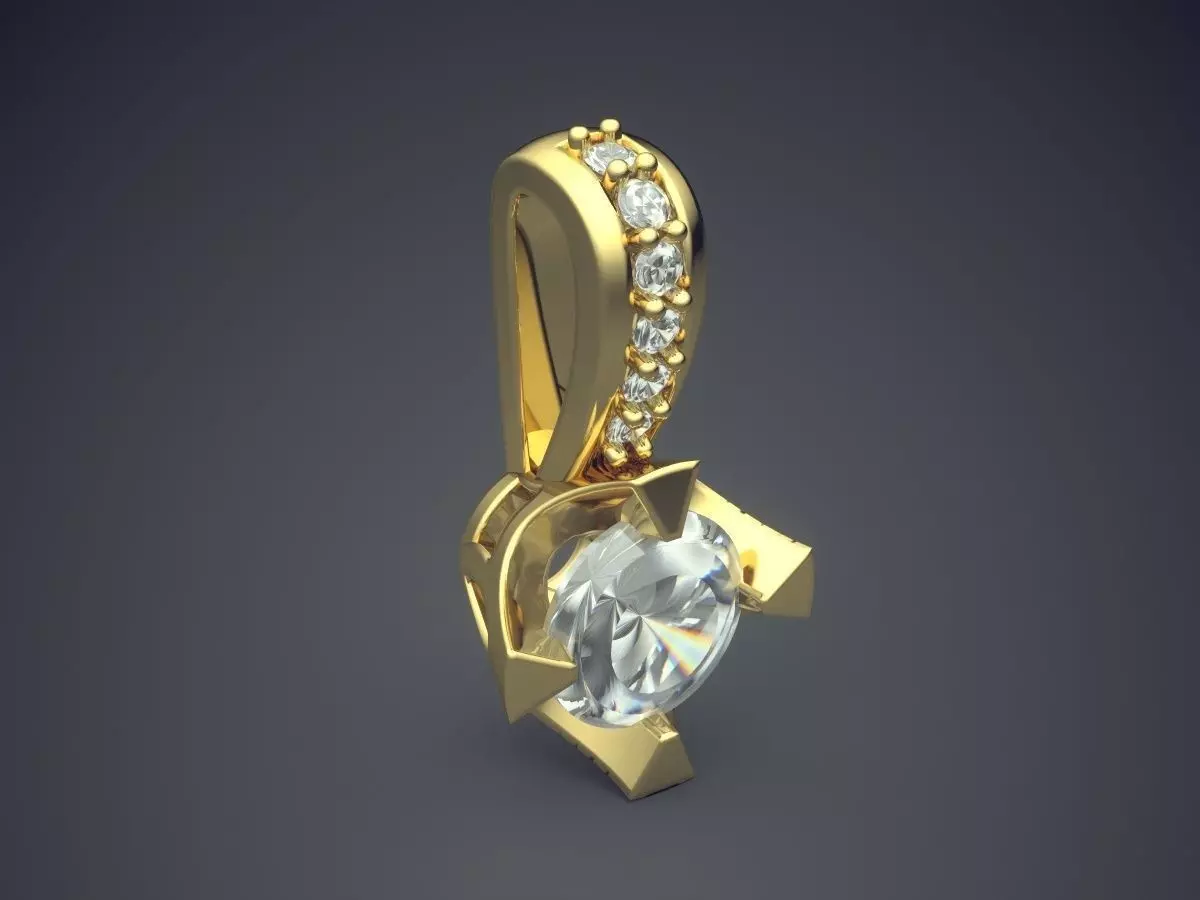 Pendant With Diamonds CAD-6386 3D print model_0