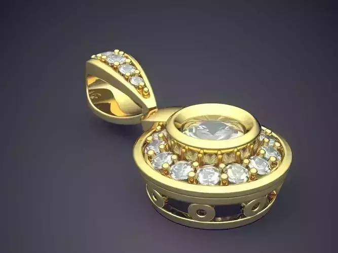 Pendant With Diamonds CAD-6380 3D print model