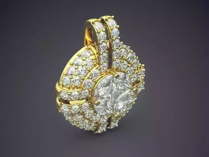 Pendant With Diamonds CAD-6376 3D print model