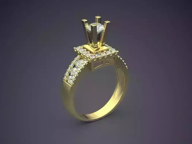 Ring With Diamonds CAD-6375 3D print model