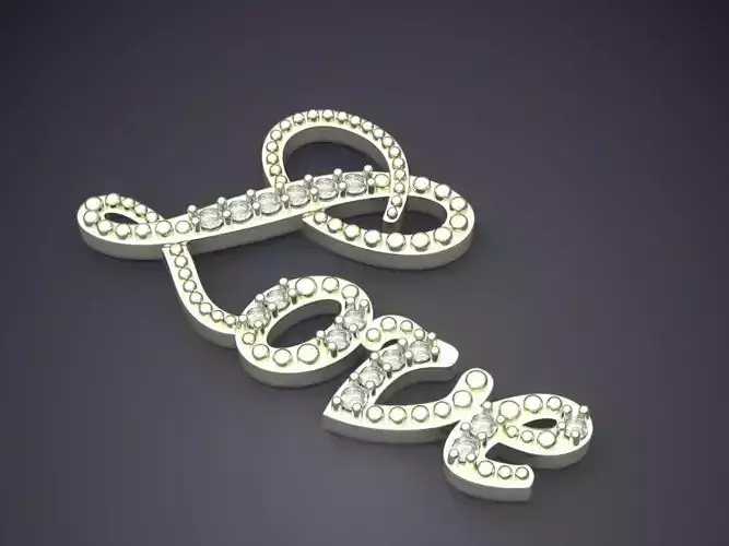 Love Pendant With Diamonds CAD-6374
