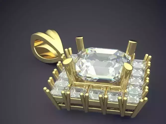 Pendant With Diamonds CAD-6368 3D print model