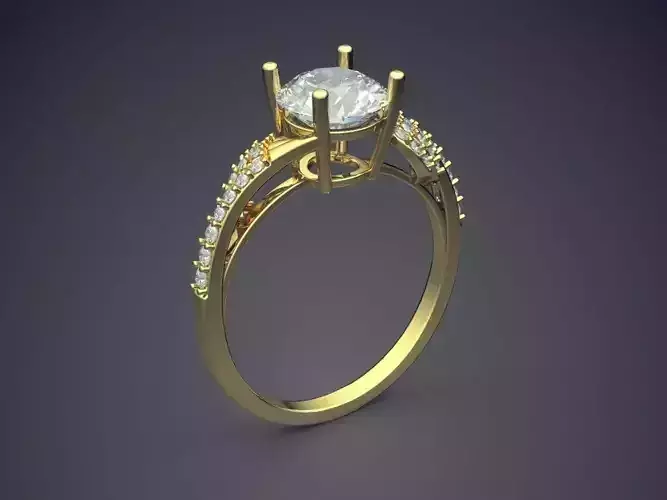 Ring With Diamonds CAD-6371 3D print model