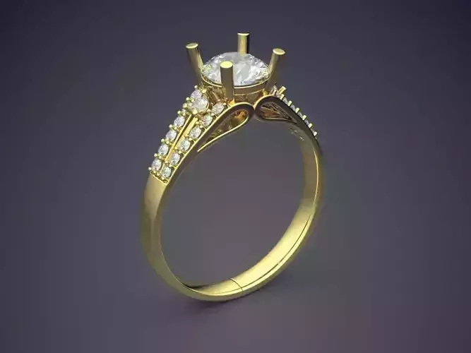 Ring With Diamonds CAD-6364 3D print model