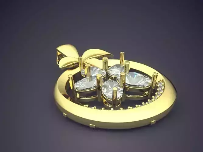 Pendant With Diamonds CAD-6365 3D print model