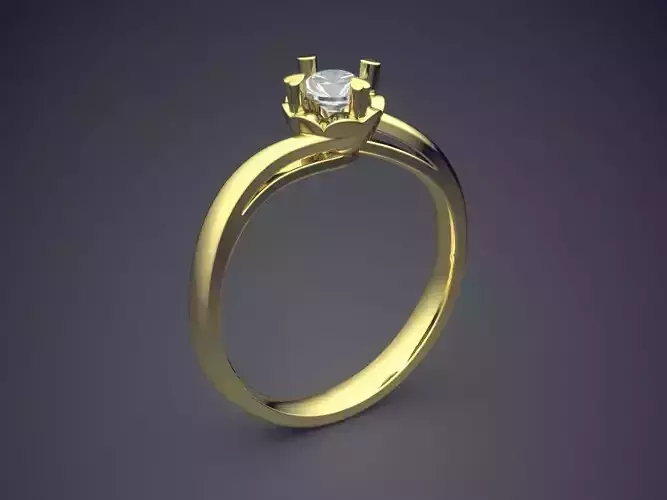 Curved Engagement Diamond Ring CAD-6353