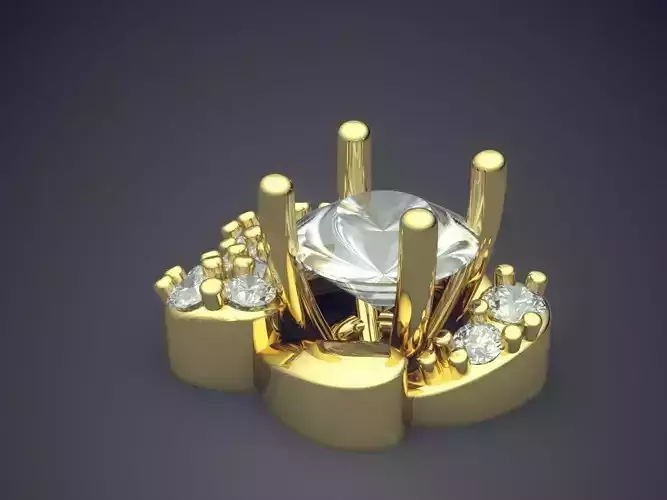 Diamond Brooch CAD-6346